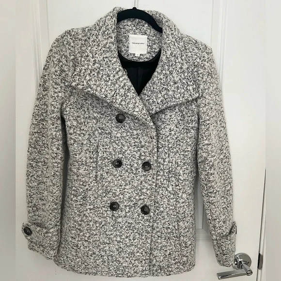 NWOT Thread & Supply Double Breasted Wool
Peacoat - Salt and Pepper - Picture 1 of 4